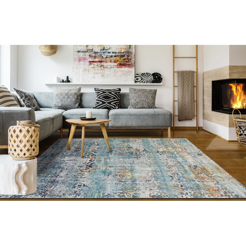 Williston Ziebarth Teal Area Rug & Reviews Wayfair